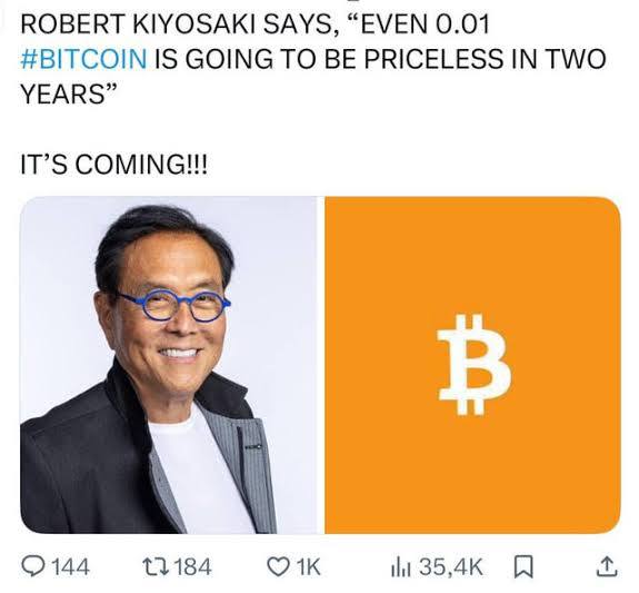 Robert Kiyosaki on Bitcoin being priceless